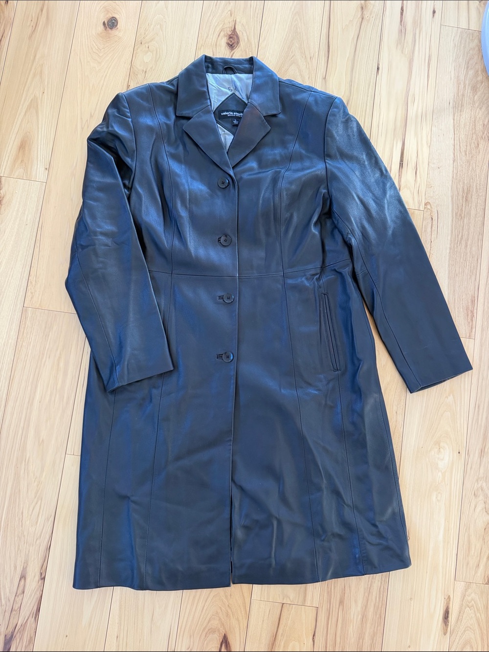 Valerie Stevens genuine lamb leather Size L leather trenchcoat